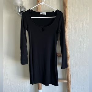 Reformation Key Hole Black Knit Dress
